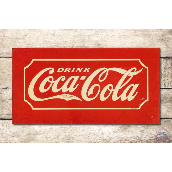 1941 23" Drink Coca Cola Embossed Tin Sign
