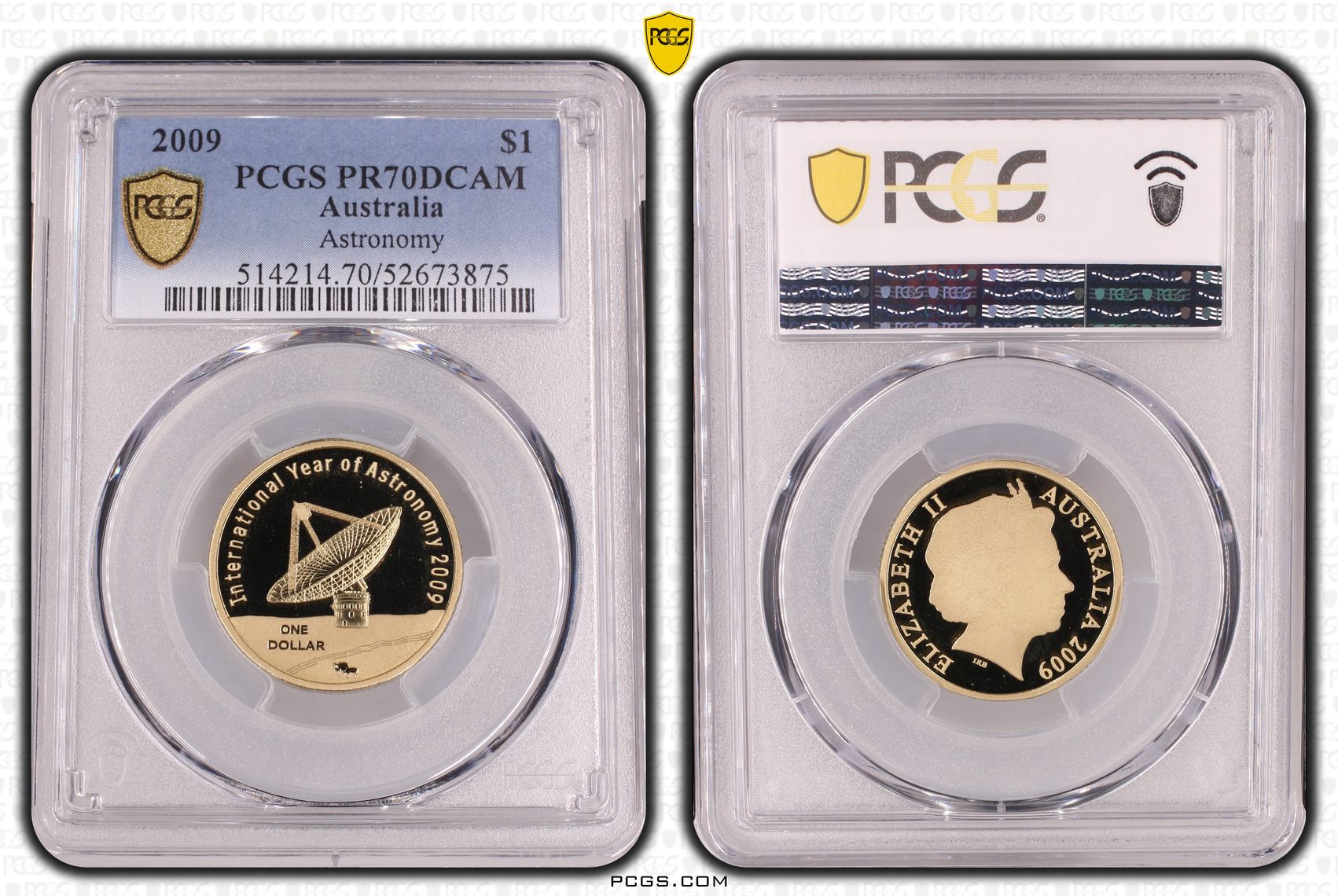 Astronomy, POP 6/0, One Dollar, 2009, PCGS PR70DCAM