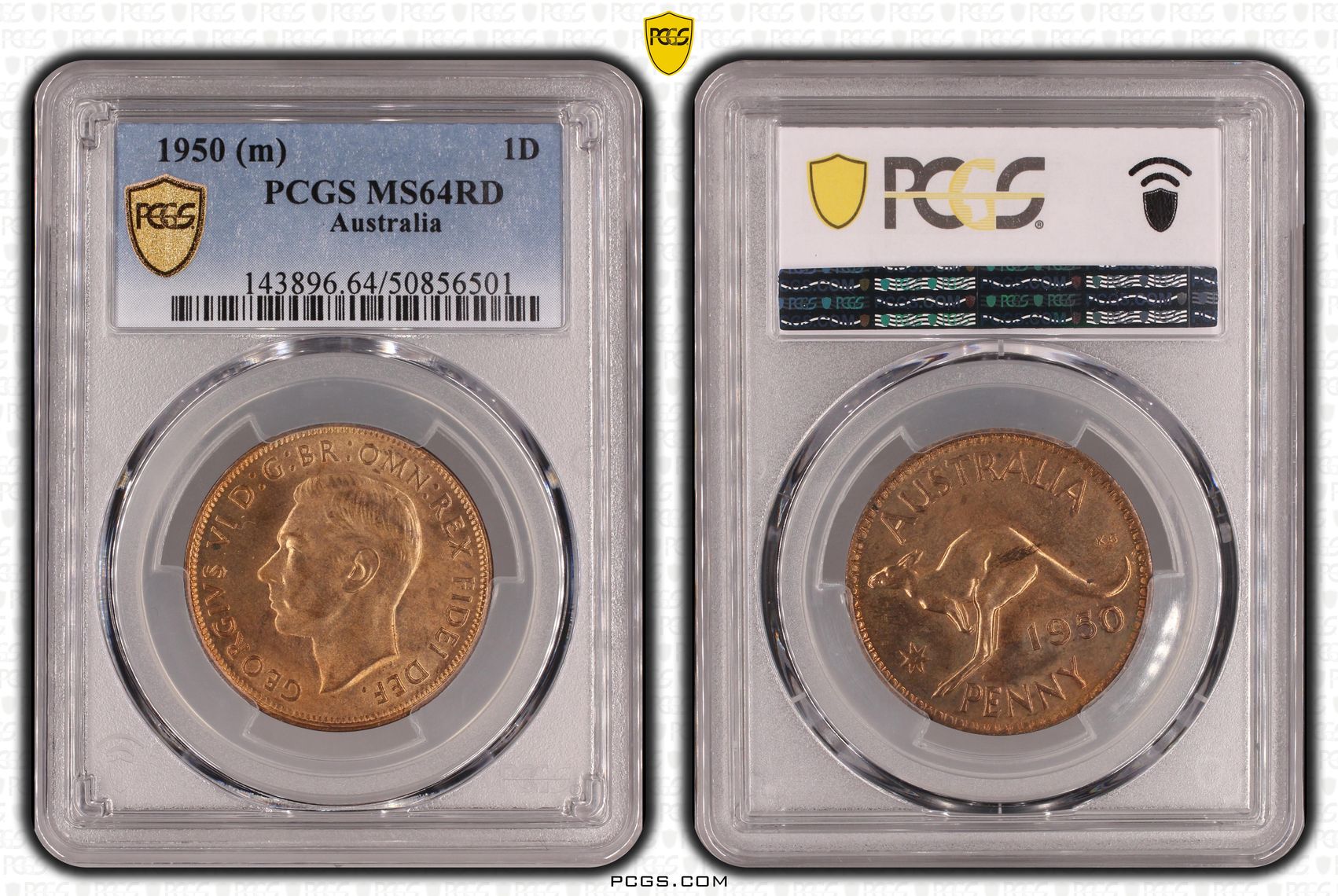 Penny, 1950, PCGS MS64RD