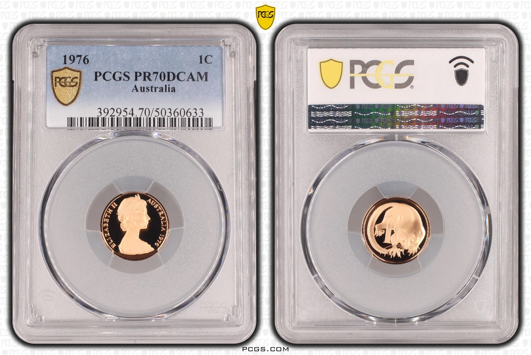 One Cent, 1976, Pcgs Pr70dcam