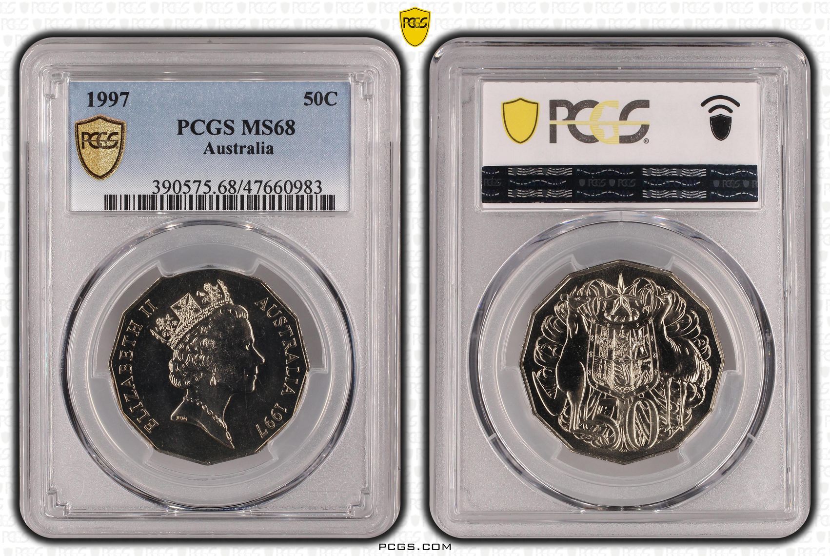 Elizabeth II, Fifty Cent, 1997, PCGS MS68