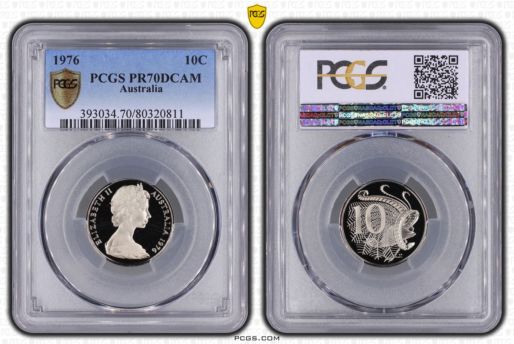 113 · 1976 Australia Ten Cent, 10c PCGS - PR70DCAM POP 19/0 -811