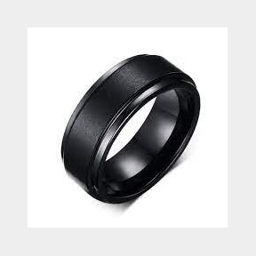 Pure 8mm Tungsten Carbide Ring - Black - W --51464/8753 B2 (S3)SB