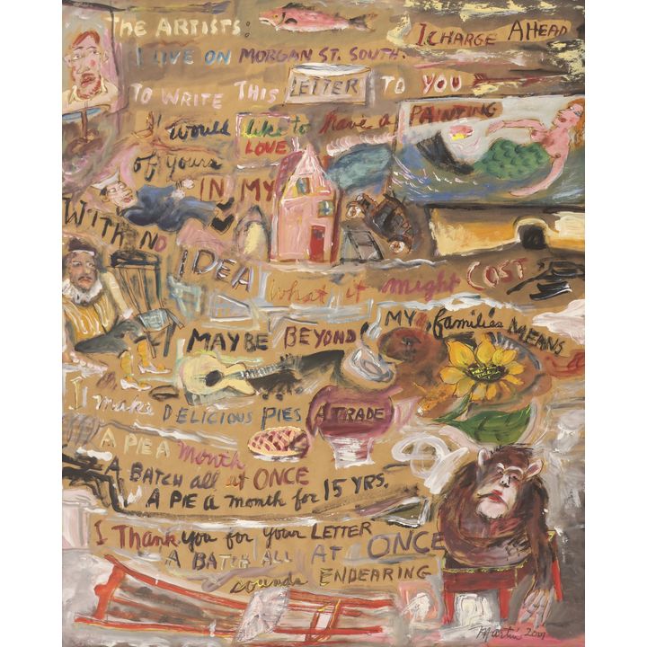 James Martin ''Delicious Pie Trade'' 2001 Gouache