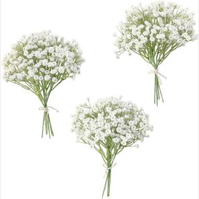 FLOROOM ARTIFICIAL BABY'S BREATH, 18PCS GYPSOPHILA GREENERY SPRAY WHITE REAL TOUCH FLOWERS FAKE PLANTS FOR WEDDING BOUQUETS CENTER