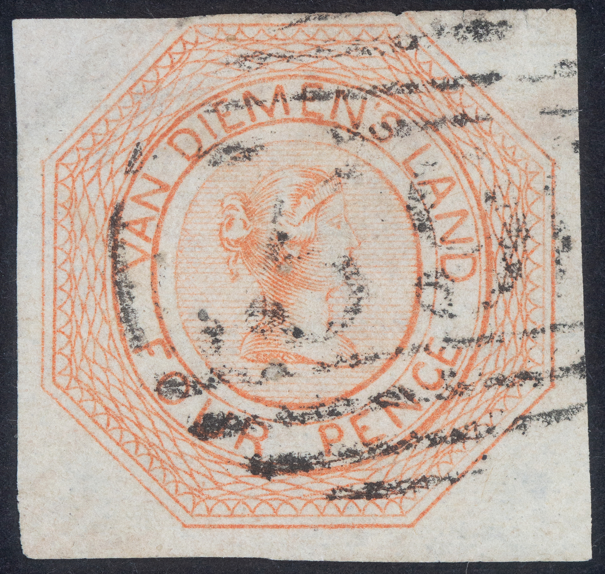 Fourpence, Bright Red-Orange Courier, 1853, Good