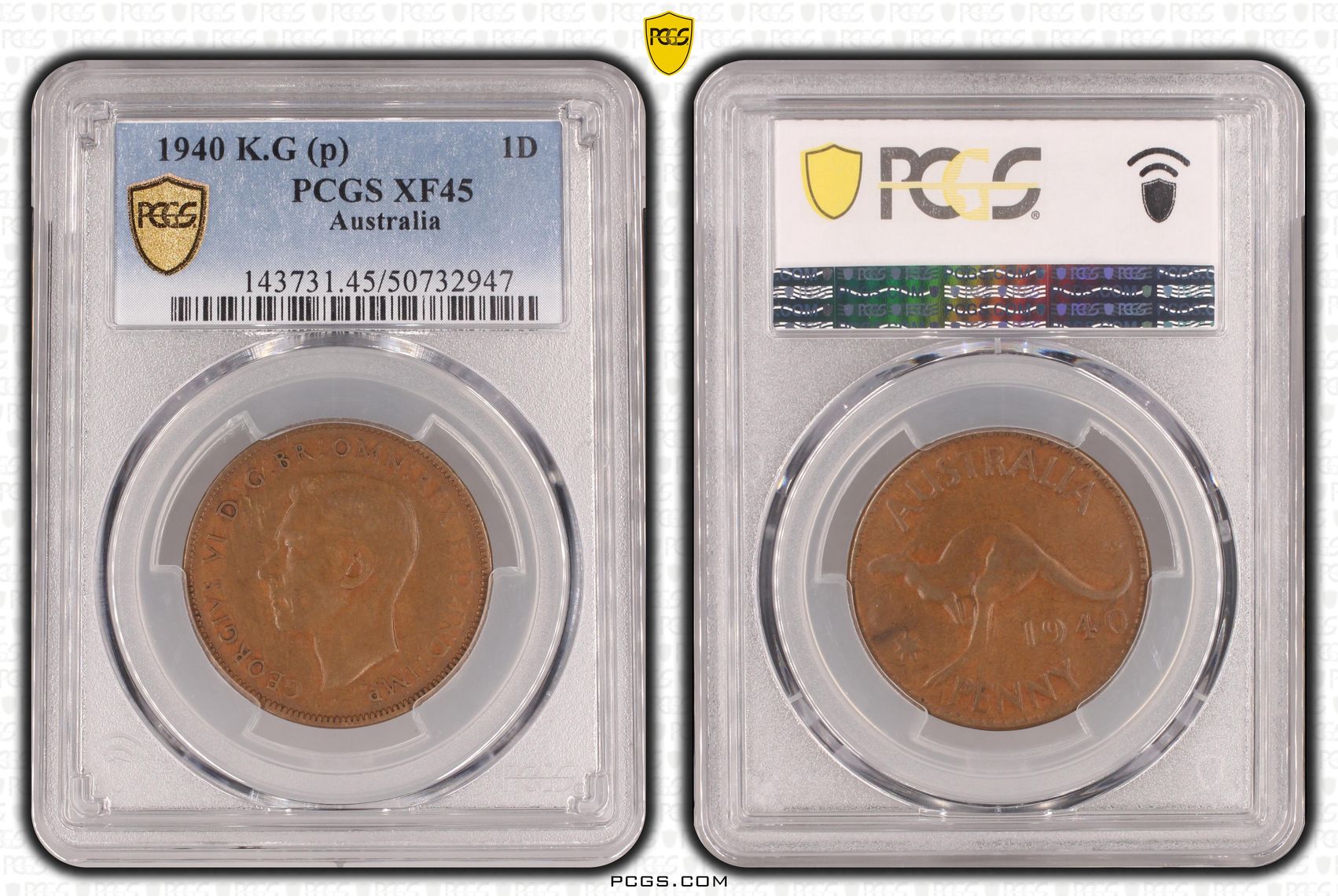 58 · Penny, 1940, PCGS XF45BN