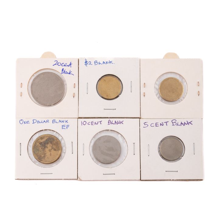 Blank Planchet, Five Cents - Two Dollars, EF - aUNC
