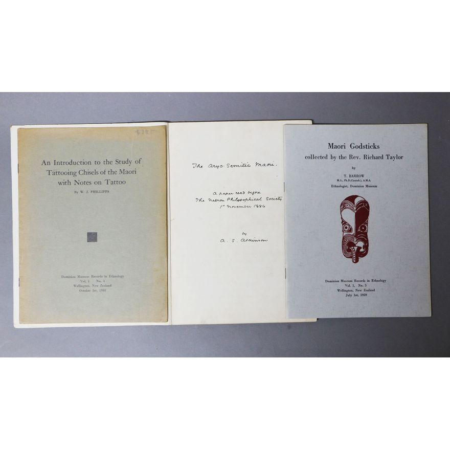 BARROW, T [ 3 titles] - Māori Godsticks Collected by Rev. Richard Taylor