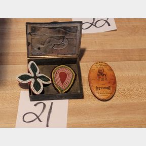 Antique decorative metal box and advertising piece