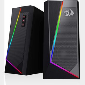 REDRAGON GS520 ANVIL RGB DESKTOP SPEAKERS, 2.0 CHANNEL PC COMPUTER STEREO SPEAKER WITH 6 COLORFUL LED MODES, ENHANCED BASS AND EAS