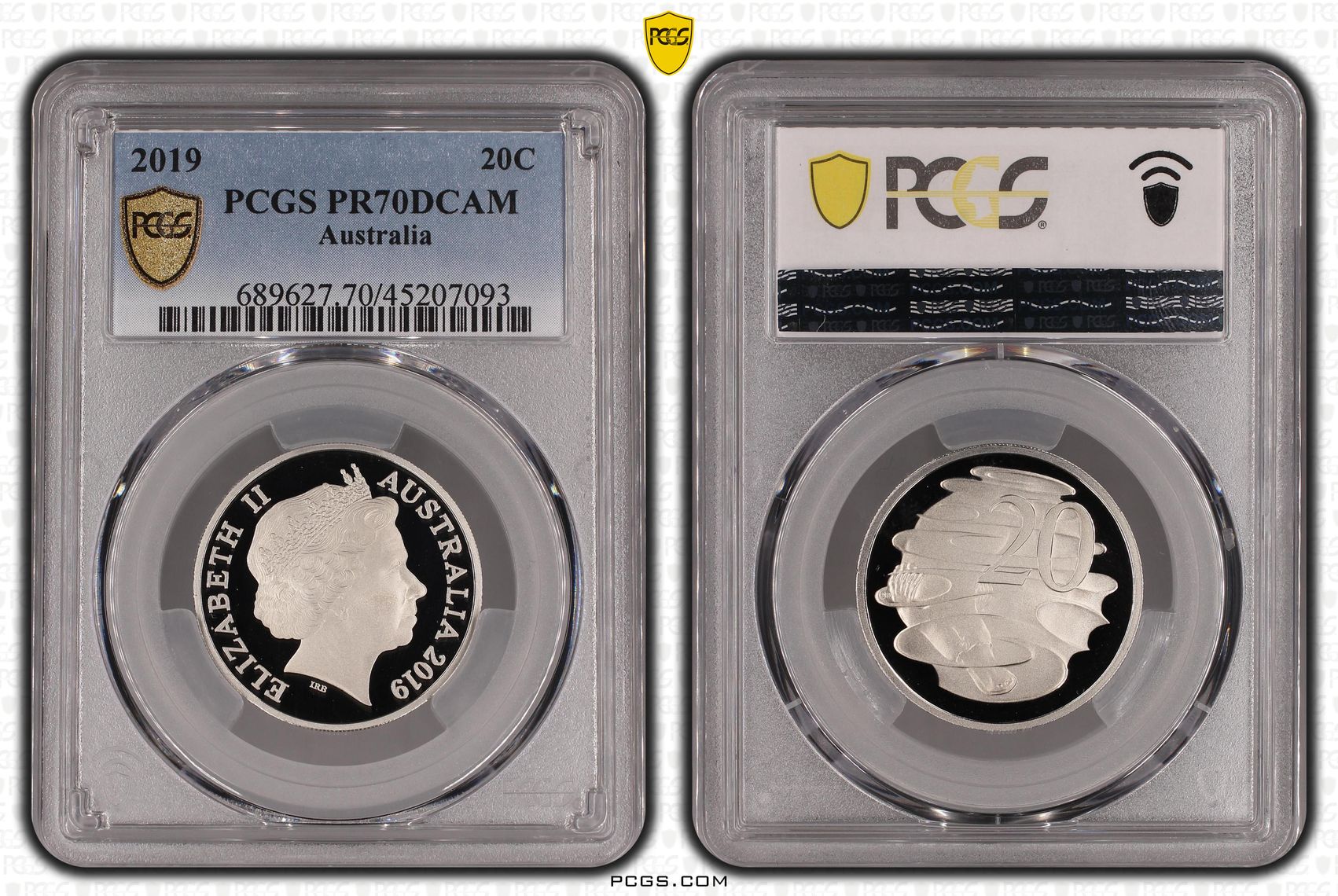 Elizabeth II, Twenty Cents, 2019, PCGS PR 70DCAM