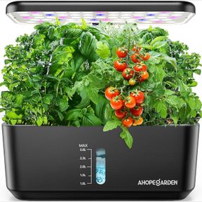 AHOPEGARDEN 10 PODS INDOOR GARDEN HYDROPONIC GROWING SYSTEM: PLANT GERMINATION KIT AEROPONIC VEGETABLE GROWTH LAMP COUNTERTOP WITH