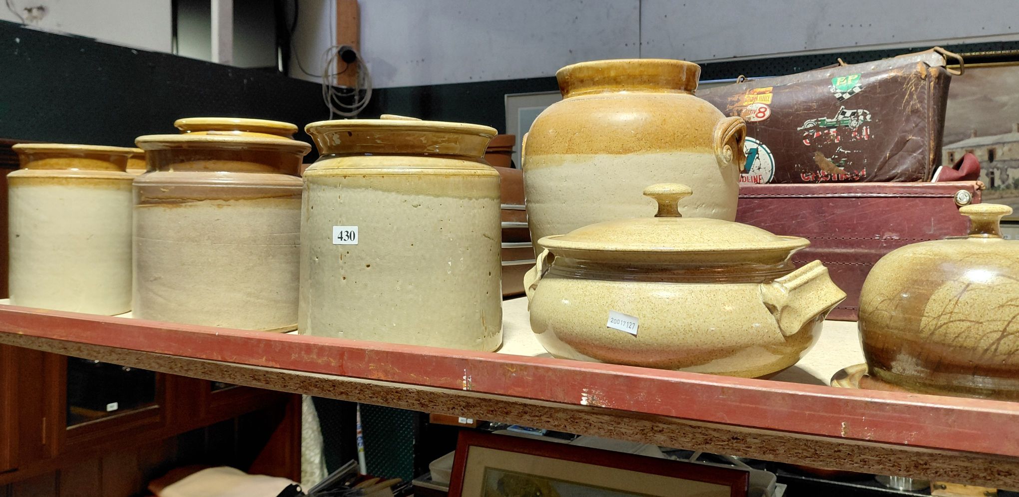 430 · STONEWARE CANISTERS ETC