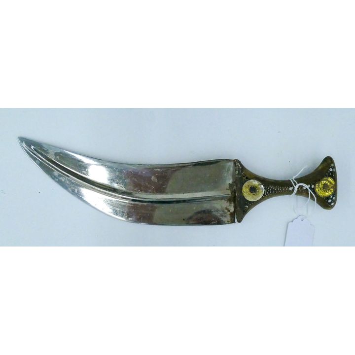 Old Yemen Jambiya Dagger on Embroidered Belt 14''