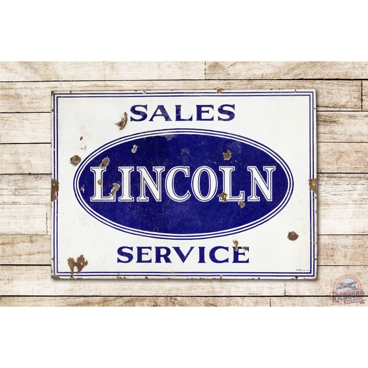 Lincoln Sales Service Porcelain Sign TAC 6.5