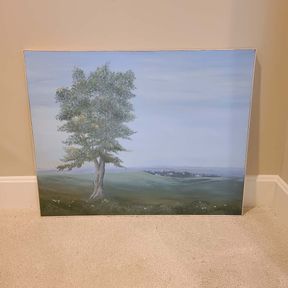 Lone Tree Oil on Canvas Painting by Topeka Artist Ona Maydew