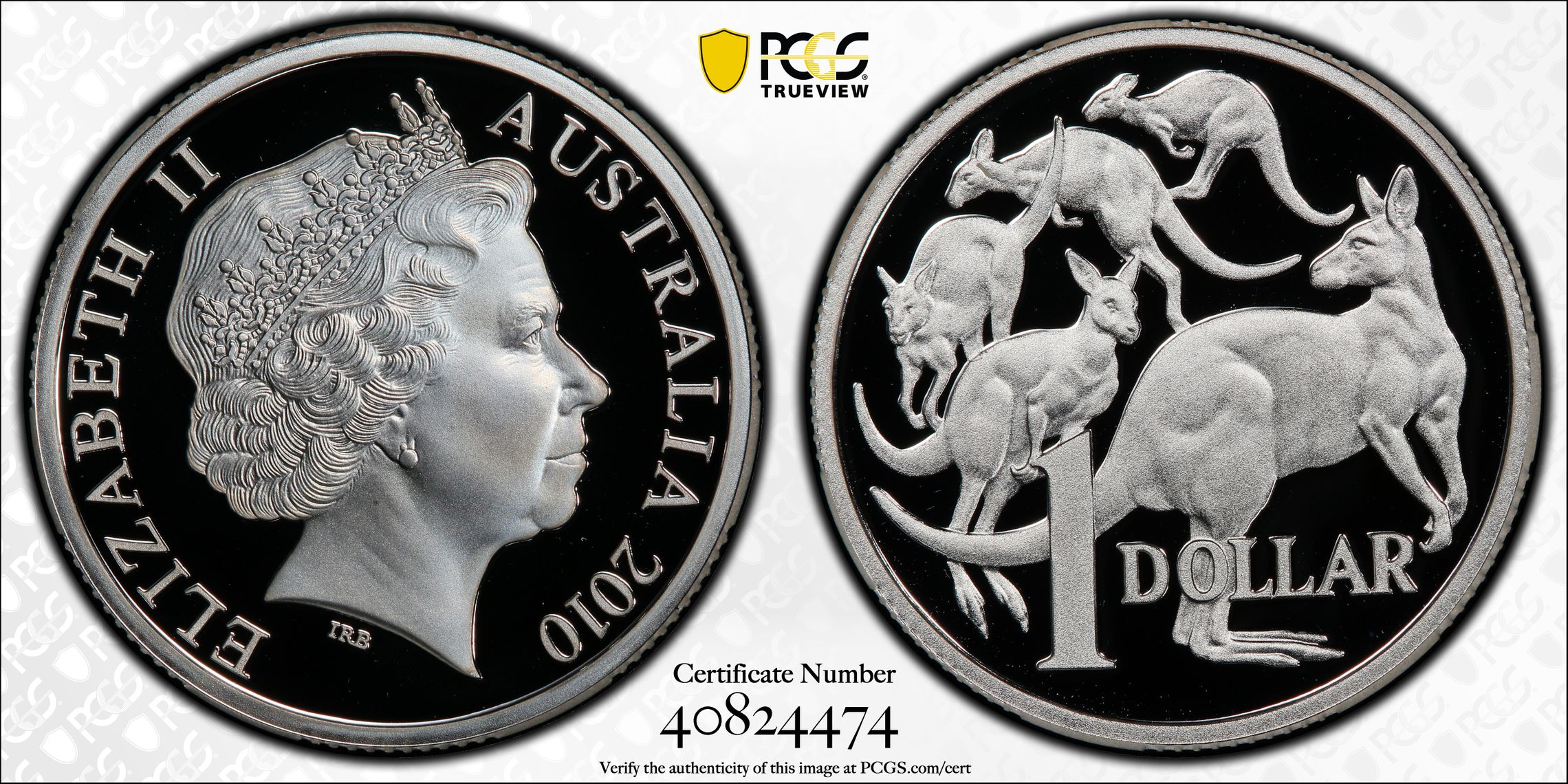 384 · 2010 Australia One Dollar, $1 Silver Proof Silver PCGS - PR70DCAM POP 3/0 -474