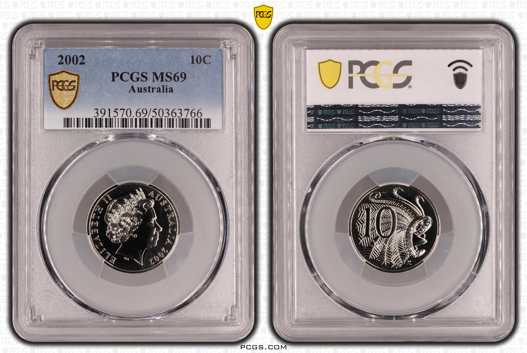Ten Cent, 2002, PCGS MS69
