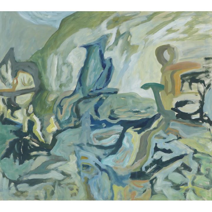 Claude Utley ''Greens'' (Abstract) 1970's Oil