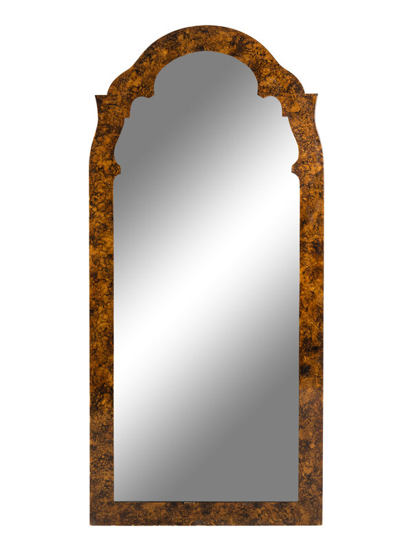 An English Burl Walnut Mirror