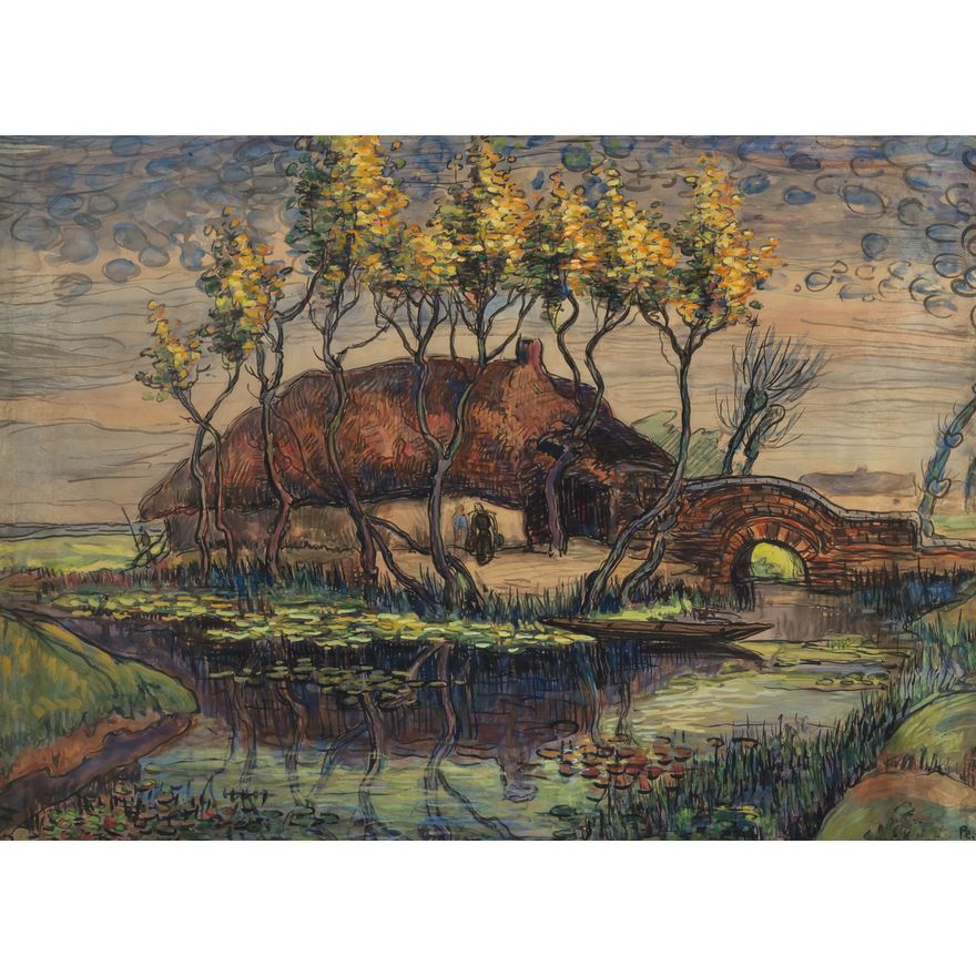 Jean Peské | Pejzaż z chatą, ok 1910 r.