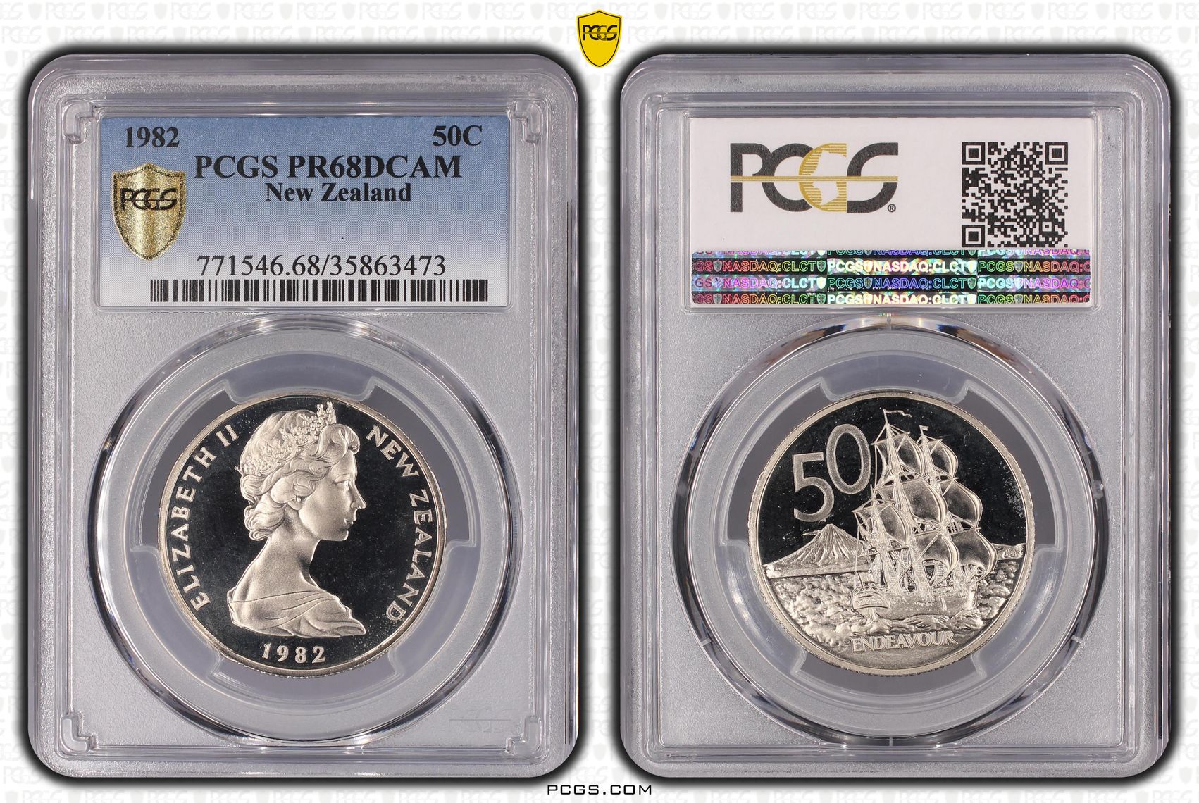 New Zealand, Fifty Cent, 1982, PCGS PR68DCAM