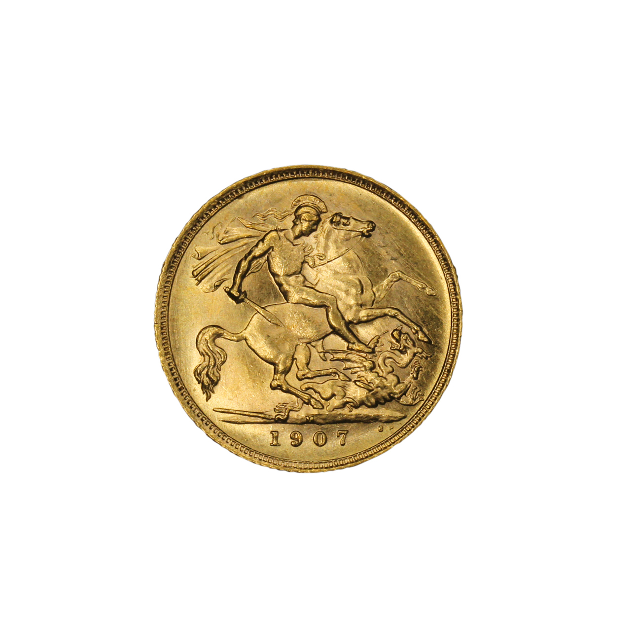 1233. · Edward VII, Half Sovereign, 1907-M, UNC