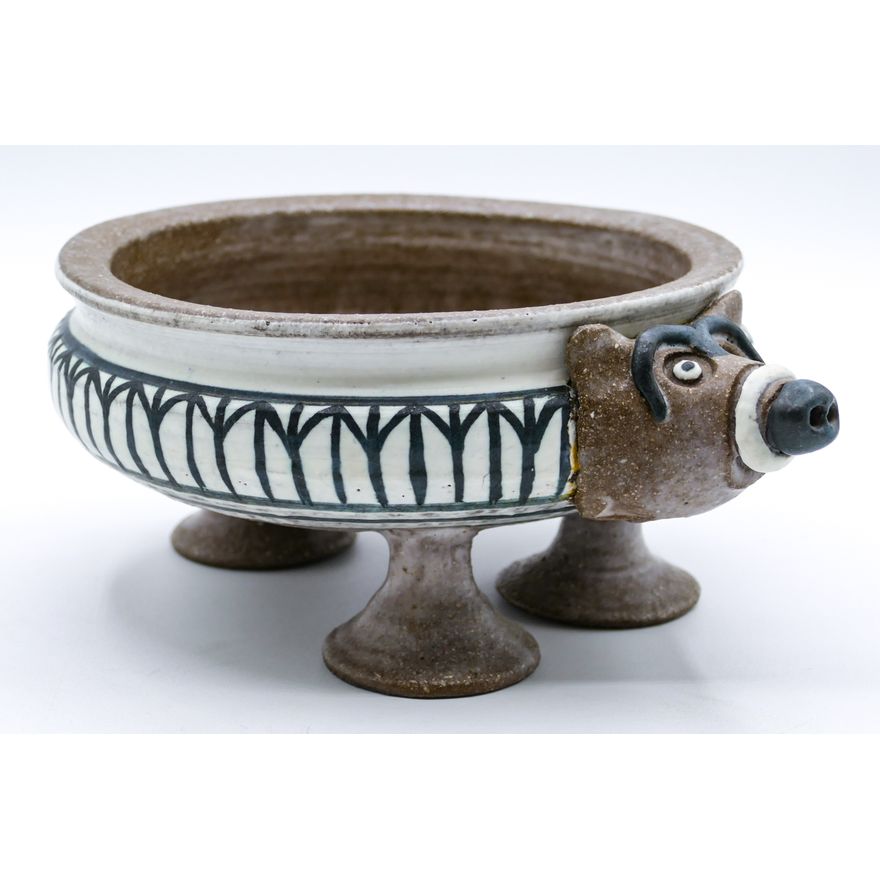 Jane Wherette Bear Figural Pottery Standing Bowl 3.5''