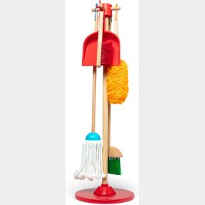 MELISSA & DOUG LET'S PLAY HOUSE DUST! SWEEP! MOP! 6 PIECE PRETEND PLAY SET - TODDLER TOY CLEANING SET, PRETEND HOME CLEANING PLAY