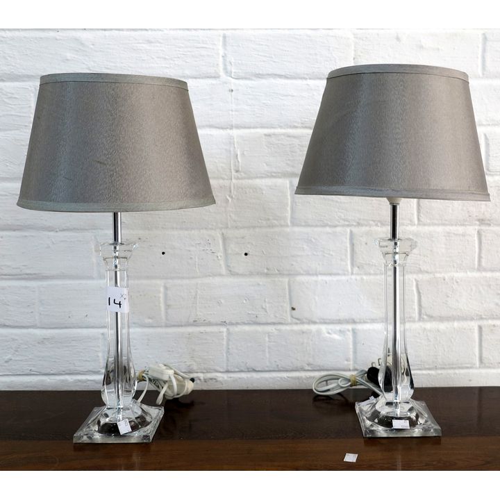 PAIR OF PERSPEX TABLE LAMPS