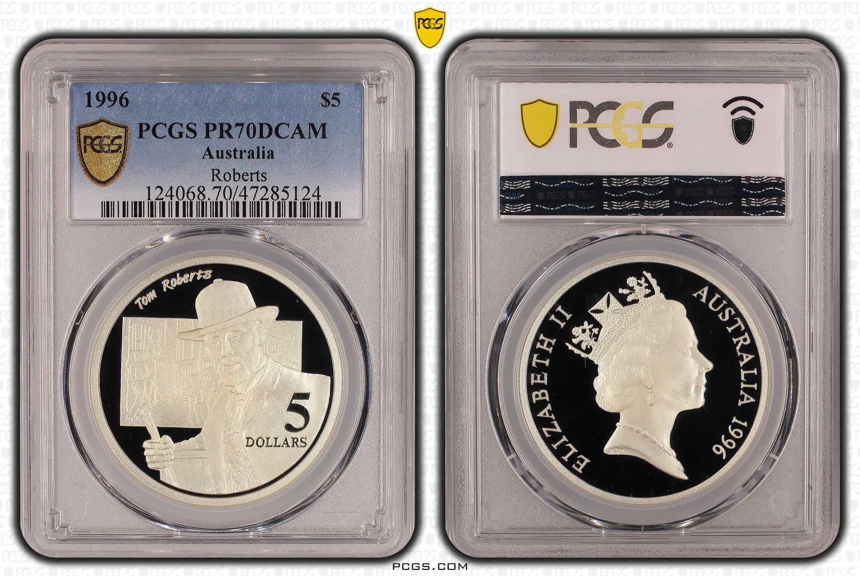 Elizabeth II, Roberts, Pop 7/0, Five Dollar, 1996, PCGS PR70DCAM