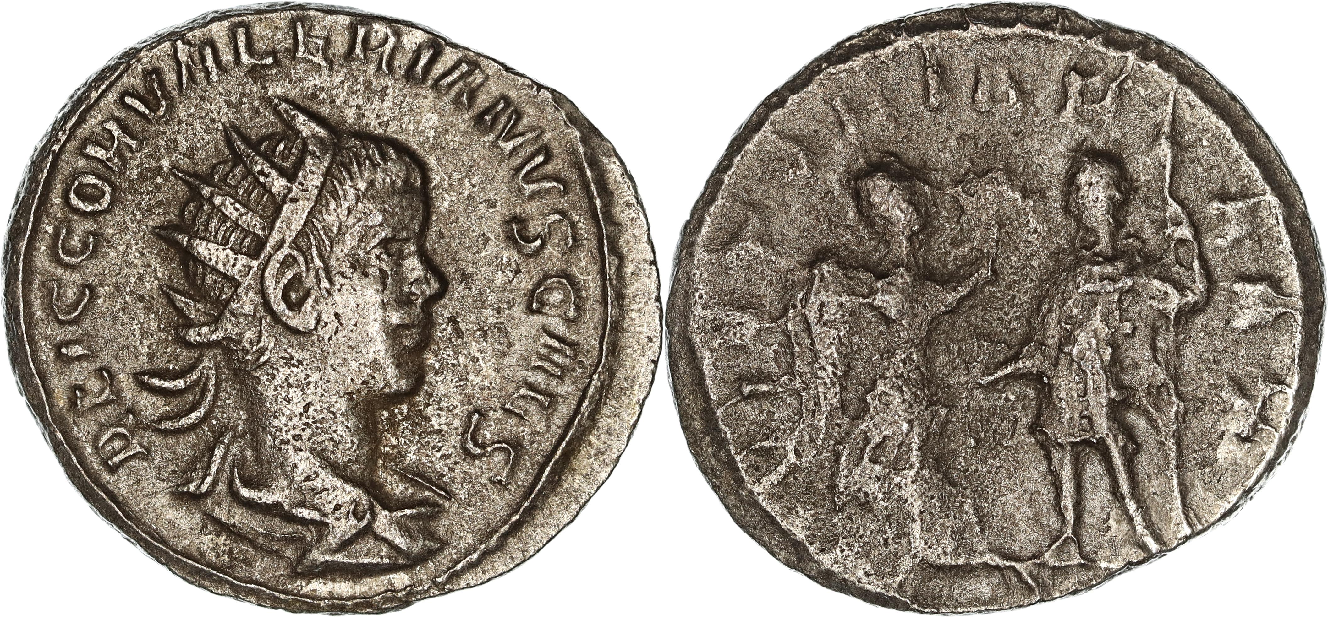 Roman Empire, Valerian II, Æ Antoninianus, 255 AD, VF