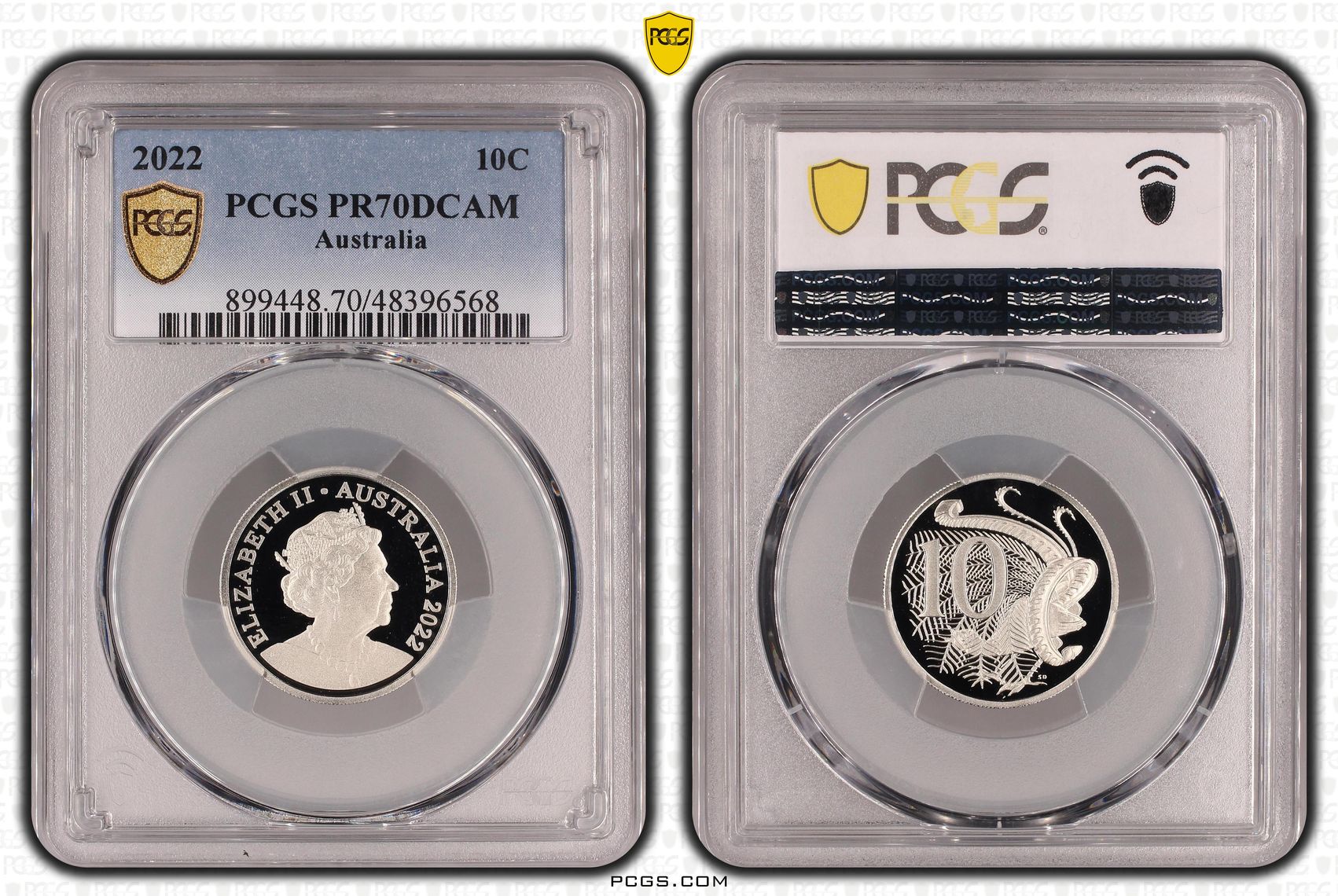 Elizabeth II, Ten Cent, 2022, PCGS PR70DCAM