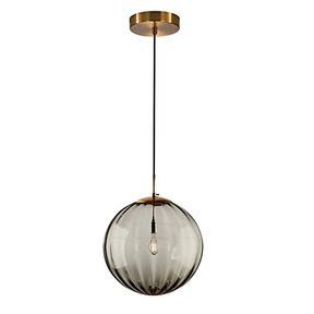 KCO LIGHTING MID CENTURY MODERN GLOBE PENDANT LIGHT SMOKE MINI VINTAGE GREY GLASS PENDANT LIGHTING 1-LIGHT SINGLE GLOBE CHANDELIER