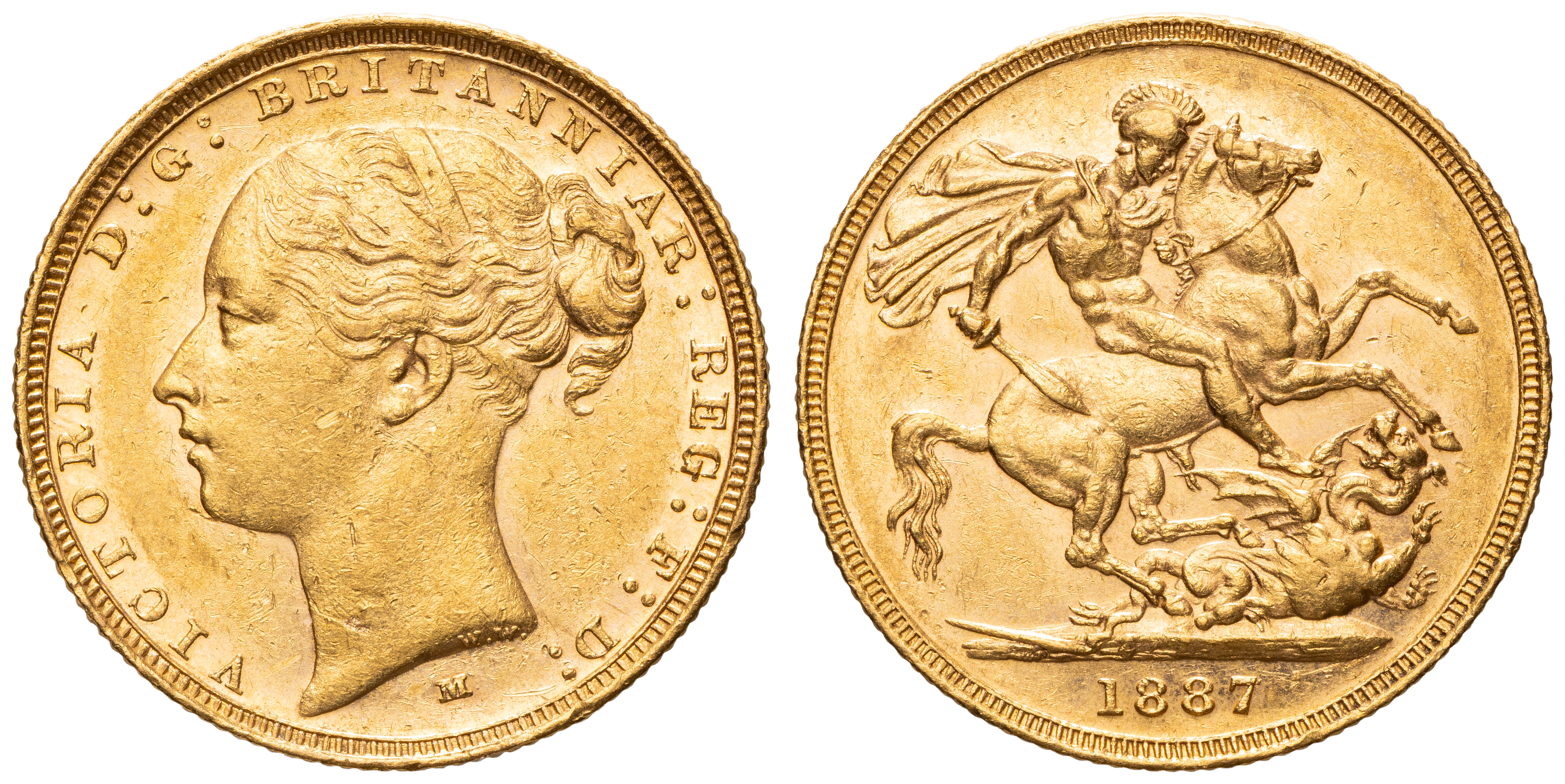 Victoria, Sovereign, 1887-M, EF