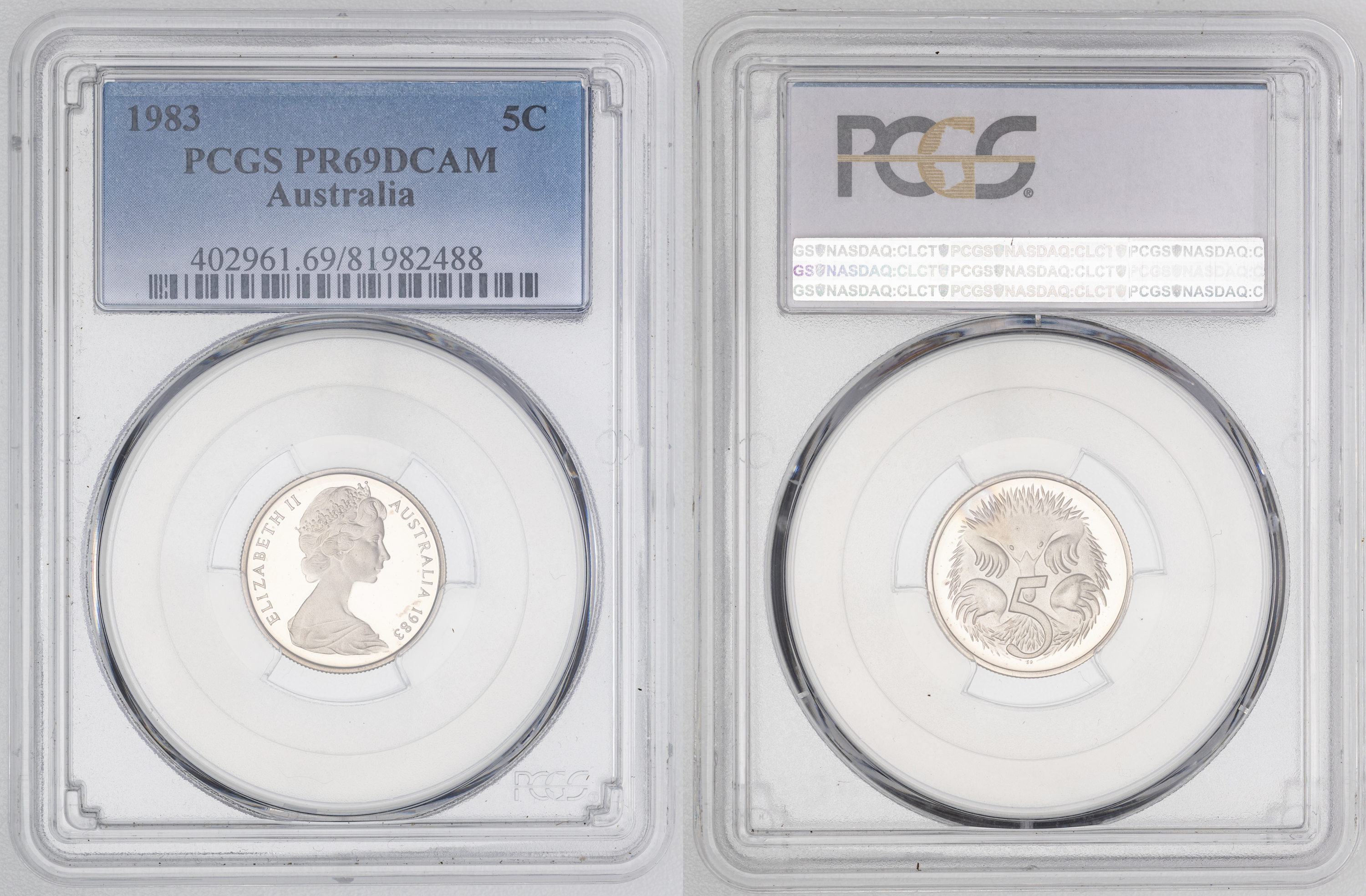 Elizabeth II, , Five Cent, 1983, PCGS PR69DCAM