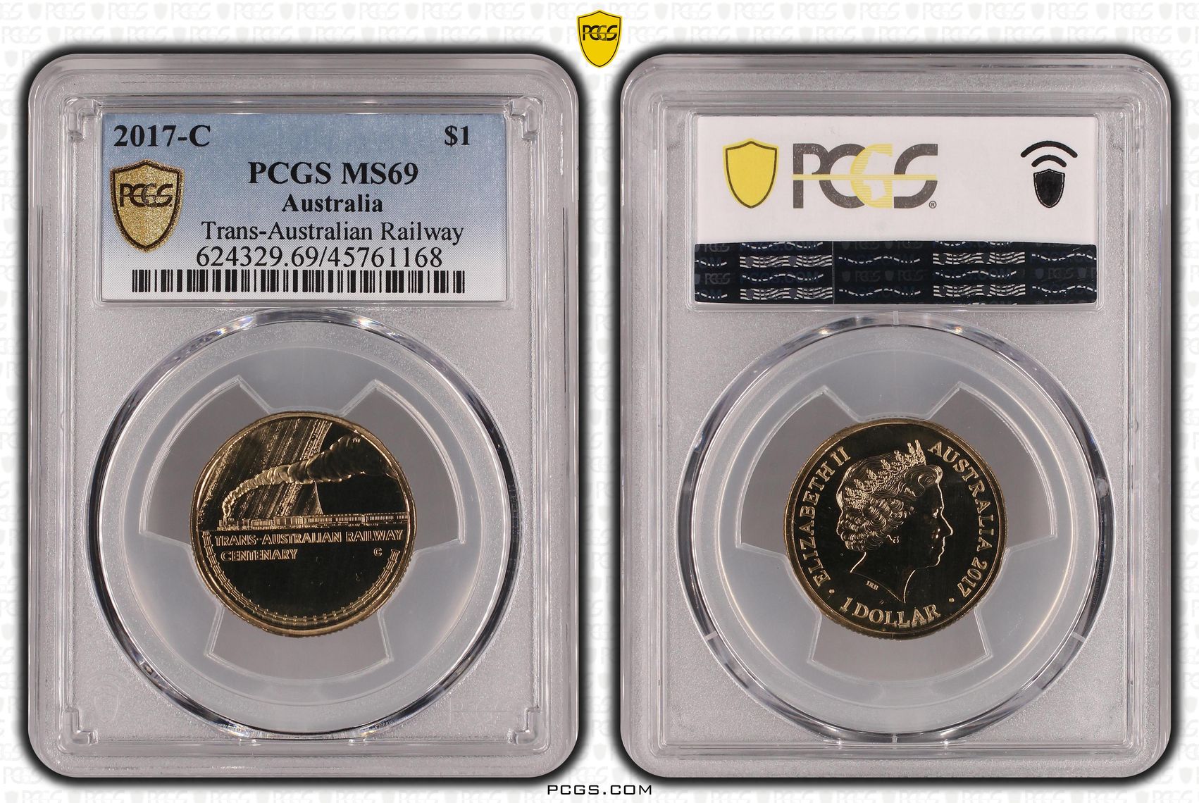 Trans-Australian Railway, One Dollar, 2017-C, PCGS MS 69