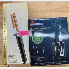INFINIT PRO GOLD PLATED STRAIGHTENING COMB & PURSONIC RECHARGABLE TOOTHBRUSH SET