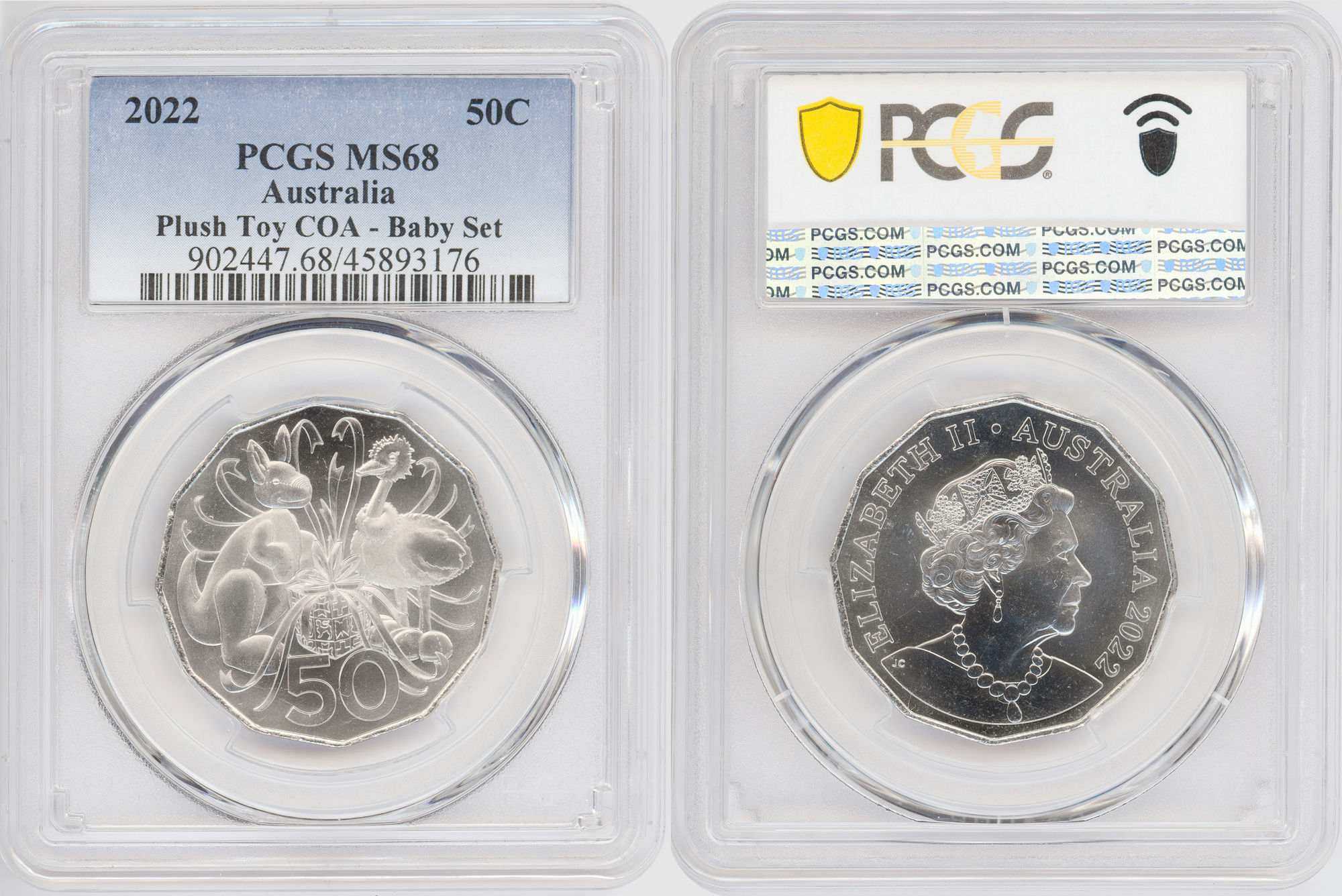 157 · Plush Toy COA - Baby Set , Fifty Cent, 2022, PCGS MS68
