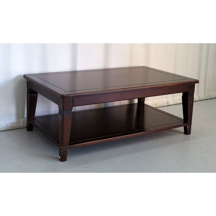 MAHOGANY TWO-TIER COFFEE TABLE