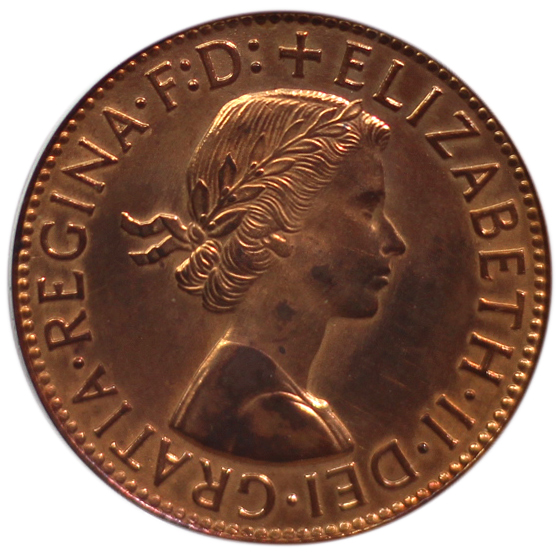 Elizabeth II, Penny, 1956-Y., PR 62RB