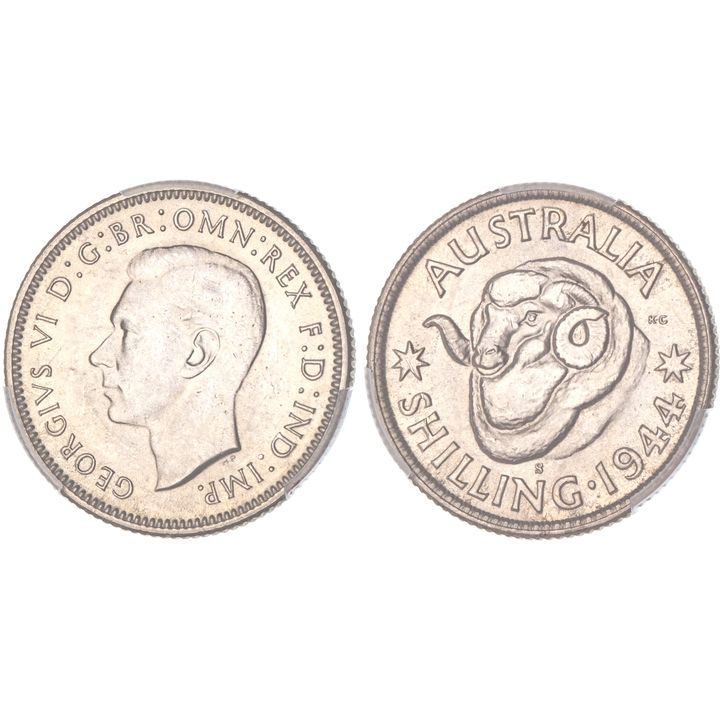 George VI, Shilling, 1944-S, PCGS MS 64