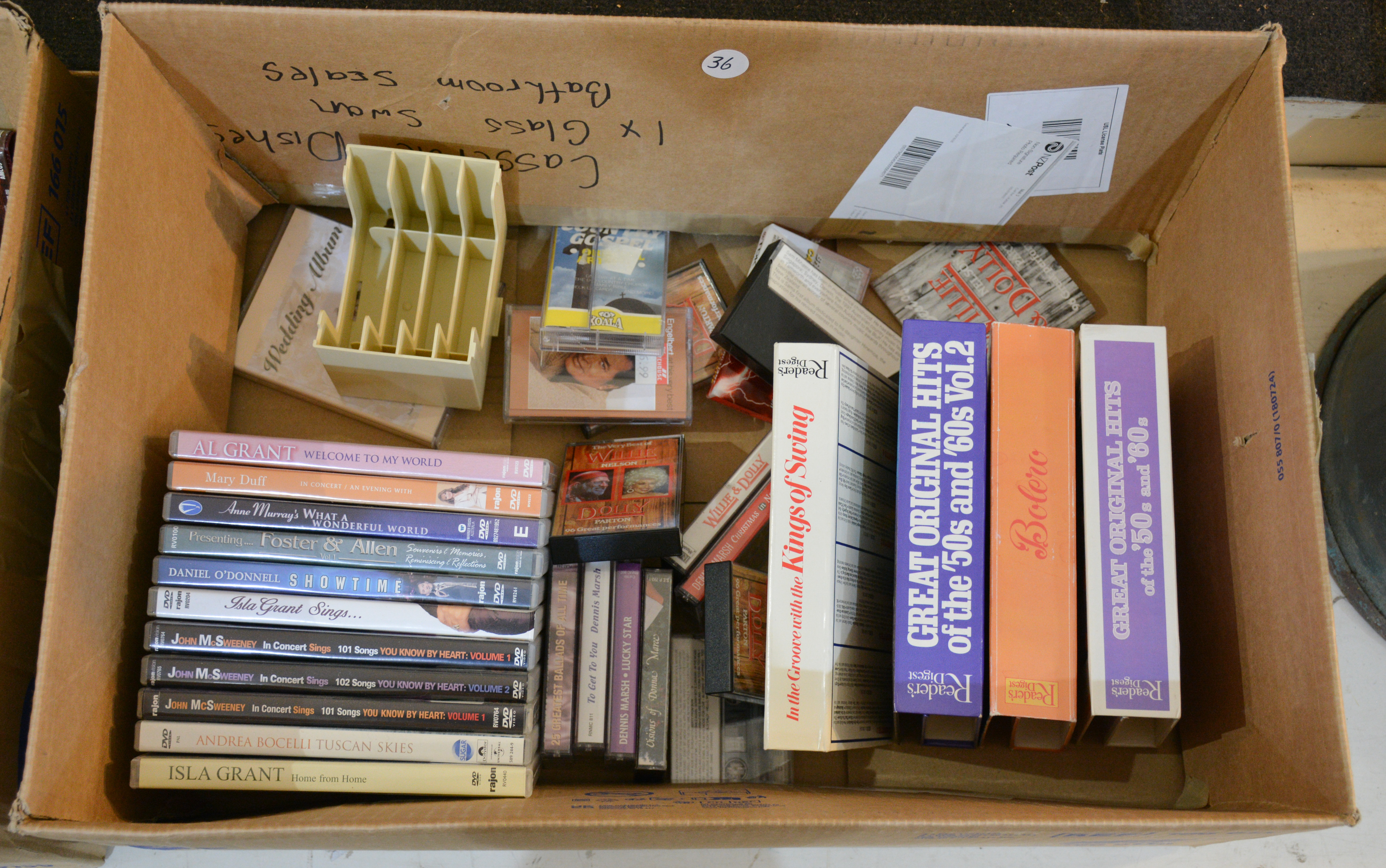 Carton of DVDs, Tapes etc — NZ auction result