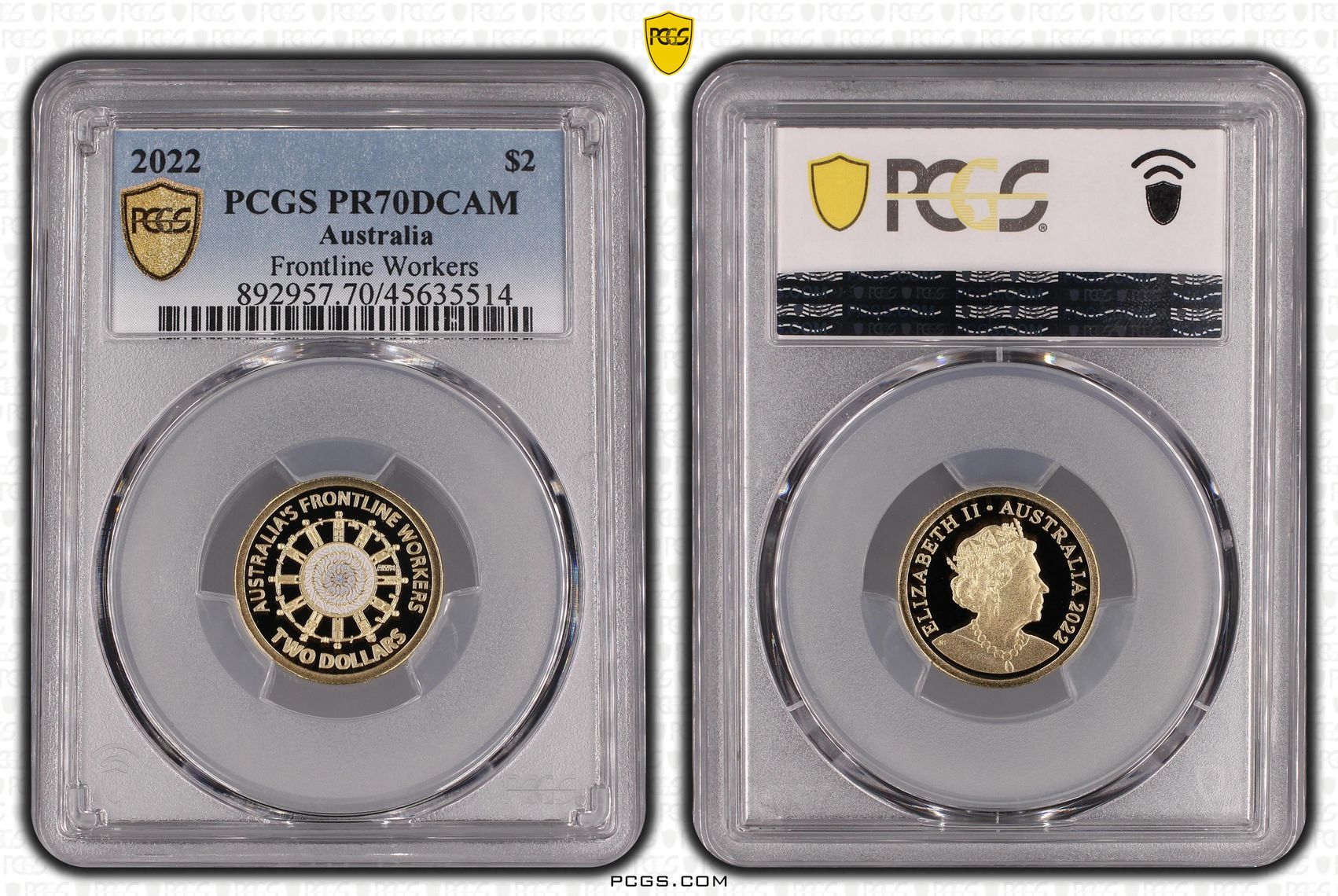 Frontline Workers, Two Dollar, 2022, PCGS PR70DCAM