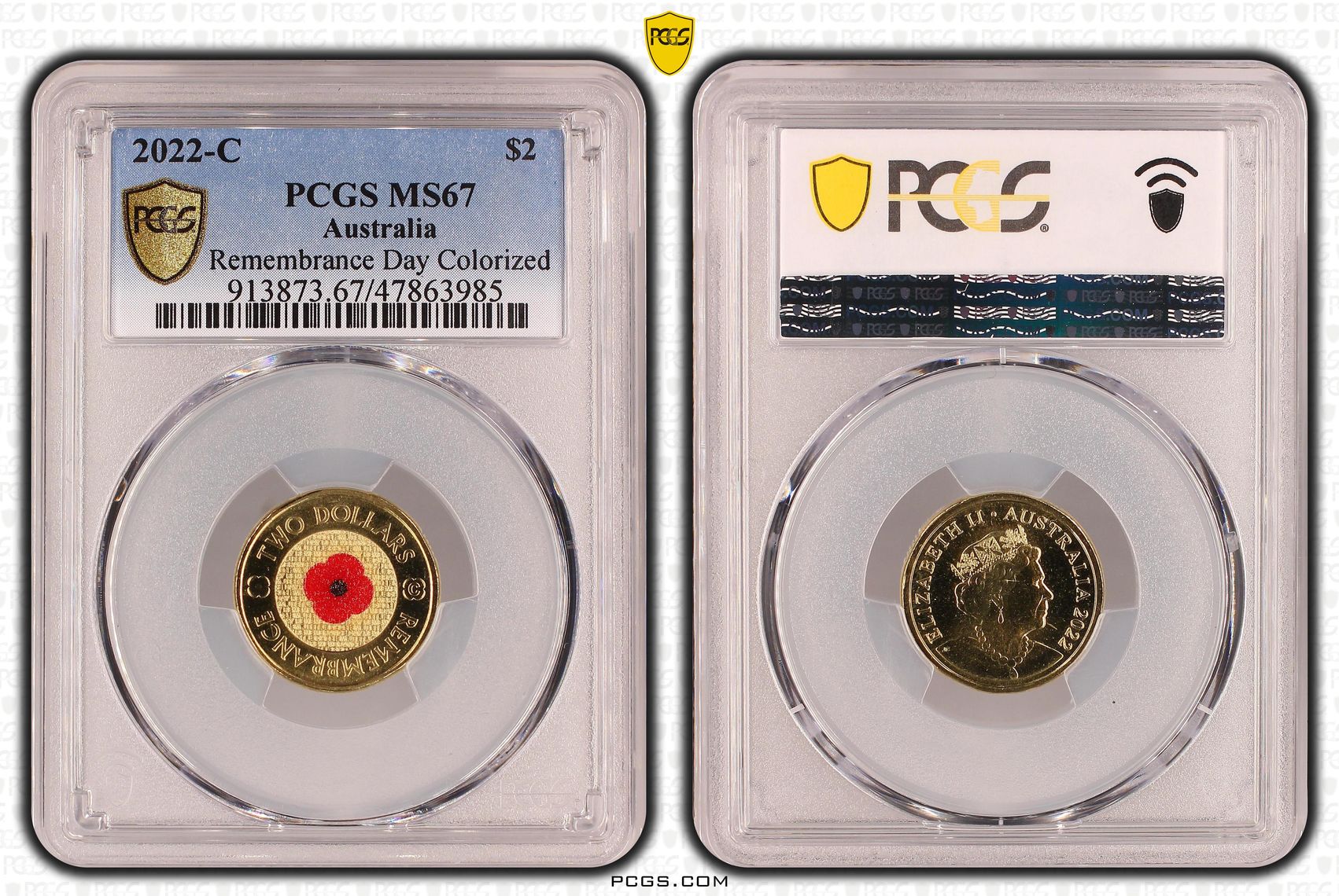 Remembrance Day Colorized , Two Dollar, 2022-C, PCGS MS67