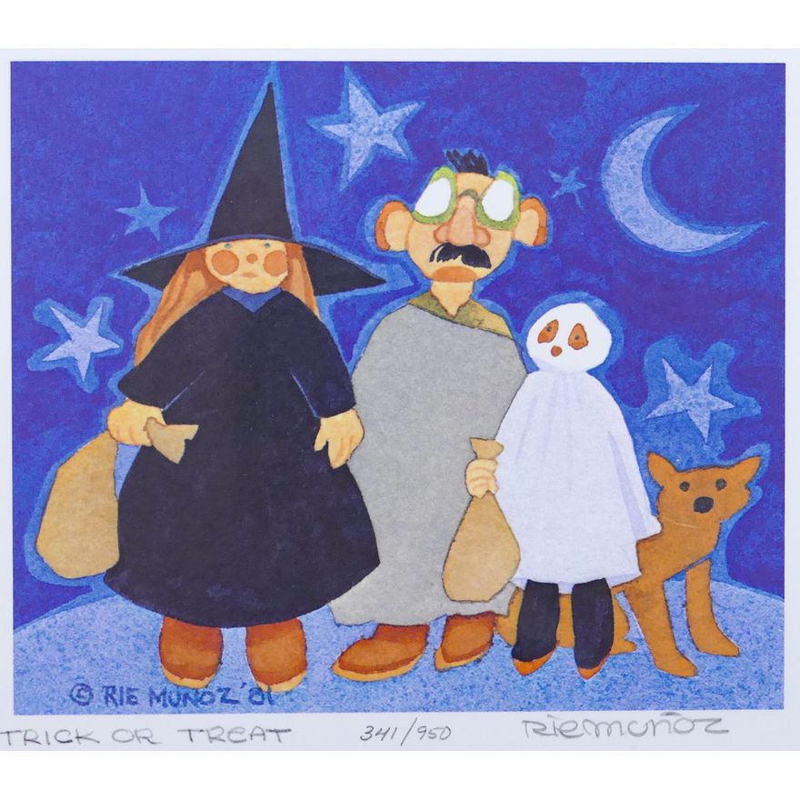 Rie Munoz ''Trick or Treat'' 1981 Signed Print