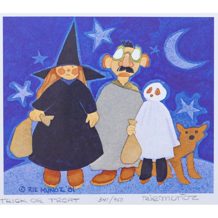 Rie Munoz ''Trick or Treat'' 1981 Signed Print