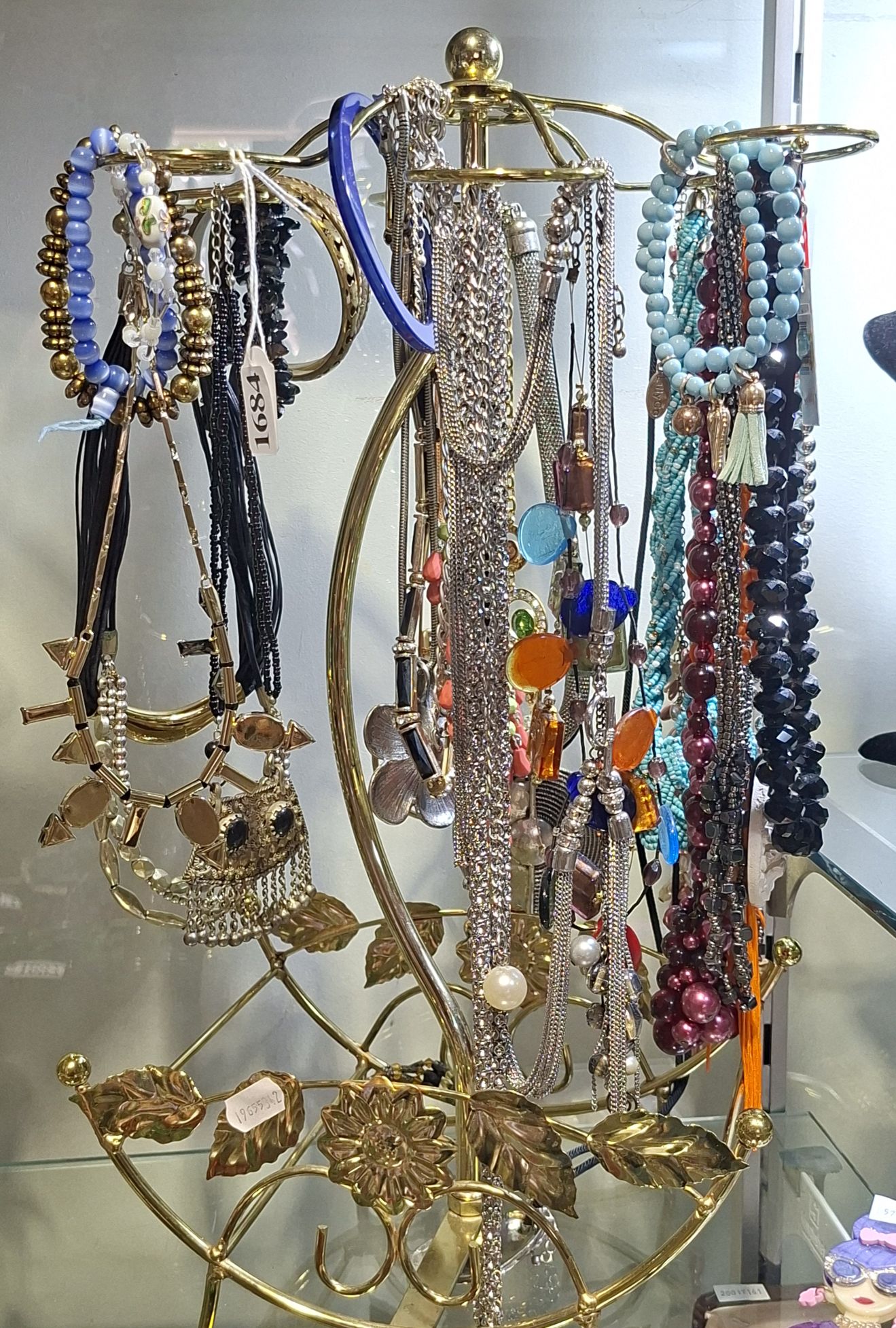 Flower Design Jewellery Stand And Contents