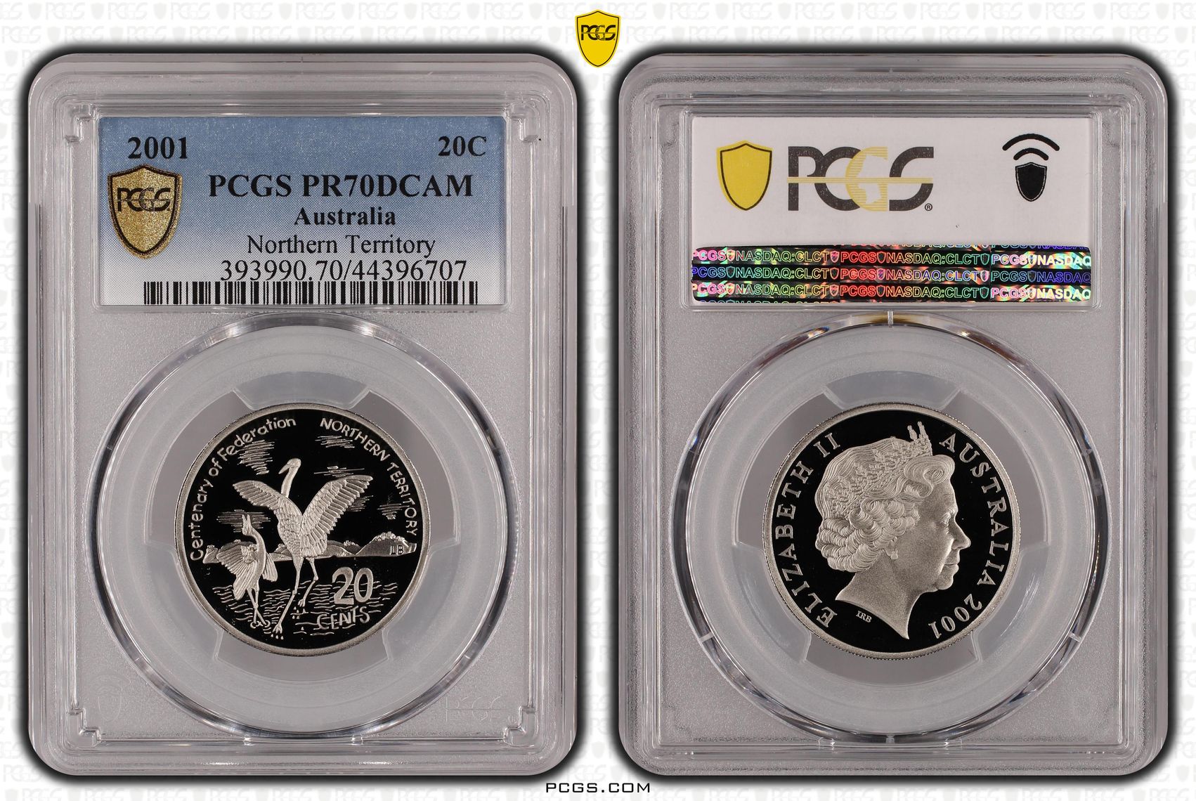 2001 Australian Twenty Cent, 20c Proof Northern Territory PCGS - PR70DCAM POP 36/0 -707